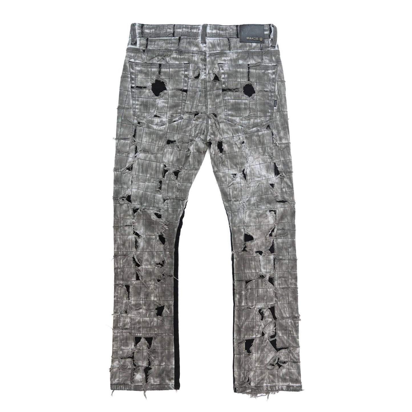 M1722 Positano Ripped Overlay Jeans - Black: BLACK / 40